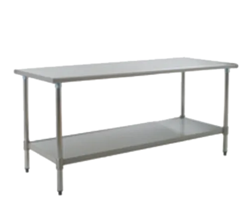 Eagle Group T2436SB-X Work Table, 16 Gauge Stainless Steel Top with Undershelf, Stainless Steel Legs and without Backsplash - 36"W x 24"D x 36.13"H