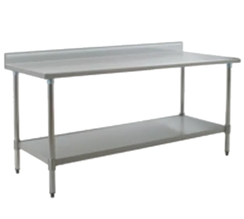Eagle Group T3030SEB-BS Work Table, 16 Gauge Stainless Steel Top with Undershelf, Stainless Steel Legs and 4-1/2"H Backsplash - 30"W x 30"D x 39.63"H