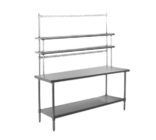 Eagle Group T3048SB-FM-PL-X Work Table, 16 Gauge Stainless Steel Top with Undershelf, Stainless Steel Legs and without Backsplash - 48"W x 30"D x 35.13"H