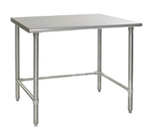 Eagle Group T3096STEB Work Table, 16 Gauge Stainless Steel Top with Open Base, Stainless Steel Legs and without Backsplash - 96"W x 30"D x 35.13"H