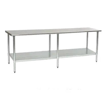 Eagle Group T36108EB Work Table, 16 Gauge Stainless Steel Top with Undershelf, Galvanized Steel Legs and without Backsplash - 108"W x 36"D x 36.13"H