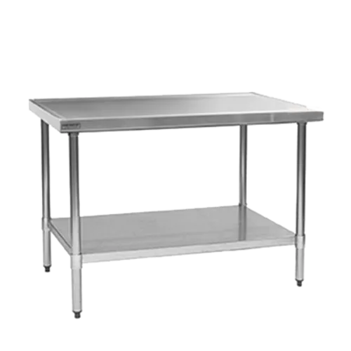 Eagle Group T36132EM Work Table, 14 Gauge Stainless Steel Top with Undershelf, Galvanized Steel Legs and without Backsplash - 132"W x 36"D x 35.13"H