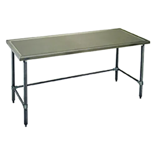 Eagle Group T36144GTEM Work Table, 14 Gauge Stainless Steel Top with Open Base, Galvanized Steel Legs and without Backsplash - 144"W x 36"D x 35.13"H