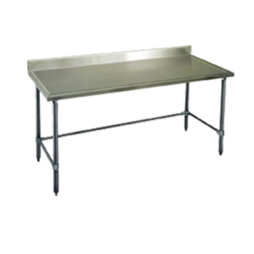 Eagle Group T3648STEM-BS Work Table, 14 Gauge Stainless Steel Top with Open Base, Stainless Steel Legs and 4-1/2"H Backsplash - 48"W x 36"D x 39.63"H
