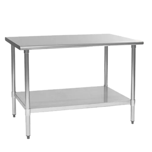 Eagle Group T3672E Work Table, 14 Gauge Stainless Steel Top with Undershelf, Galvanized Steel Legs and without Backsplash - 72"W x 36"D x 35.13"H