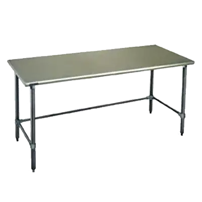 Eagle Group T48132STE Work Table, 14 Gauge Stainless Steel Top with Open Base, Stainless Steel Legs and without Backsplash - 132"W x 48"D x 35.13"H