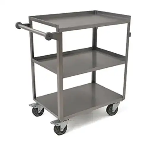 Eagle Group UC-311 Open Base 300 Lb Capacity Stainless Steel 3 Shelf Utility Cart, with 4" casters - 16-3/4"W x 27-5/8"D x 32"H