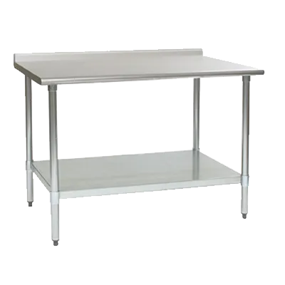 Eagle Group UT2424B-1X Work Table, Stainless Steel Top with Undershelf, Galvanized Steel Legs and 1 1/2" Backsplash - 24"W x 24"D x 36.63"H