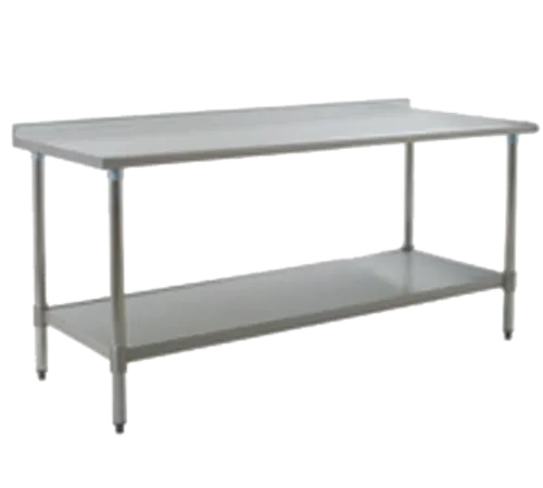 Eagle Group UT2436SB Work Table, 16 Gauge Stainless Steel Top with Undershelf, Stainless Steel Legs and 1 1/2" Backsplash - 36"W x 24"D x 36.63"H