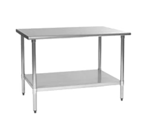 Eagle Group UT3024B-1X Work Table, Stainless Steel Top with Undershelf, Galvanized Steel Legs and 1 1/2" Backsplash - 24"W x 30"D x 36.63"H