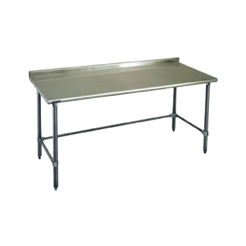Eagle Group UT3048GTE Work Table, 14 Gauge Stainless Steel Top with Open Base, Galvanized Steel Legs and 1-1/2"H Backsplash - 48"W x 30"D x 36.63"H