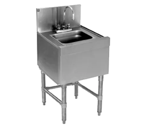 Eagle Group WS12-24 Underbar Sink Unit, 1 Compartment, Stainless Steel, with 7-5/8"H Backsplash and without Drainboard / Faucet Included - 12"W x 24"D