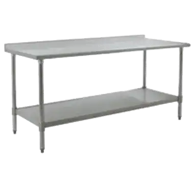 Eagle UT30120SB Budget Series Work Table, 16 Gauge Stainless Steel Top with Undershelf, Stainless Steel Legs and 1 1/2" Backsplash - 120"W x 30"D x 36.63"H