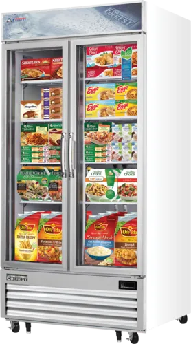 Everest Refrigeration EMGF36 41'' 36.0 cu. ft. 2 Section White Glass Door Merchandiser Freezer