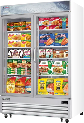 Everest Refrigeration EMGF48 54.75'' 48.0 cu. ft. 2 Section White Glass Door Merchandiser Freezer