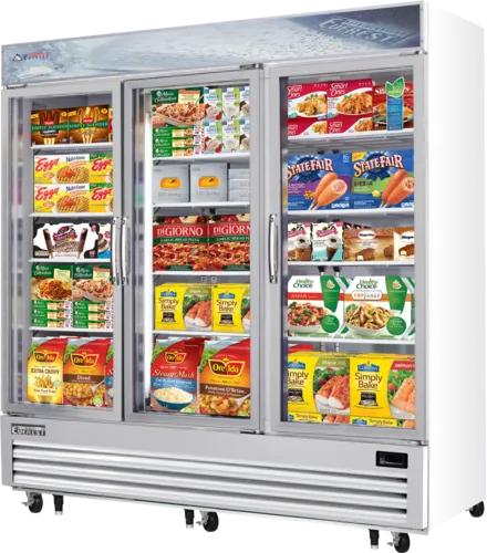 Everest Refrigeration EMGF69 74.75'' 69.0 cu. ft. 3 Section White Glass Door Merchandiser Freezer