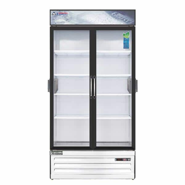 Everest Refrigeration EMSGR33C 39.38'' White 2 Section Swing Refrigerated Glass Door Merchandiser Everest Refrigeration EMSGR33C 39.38'' White 2 Section Swing Refrigerated Glass Door Merchandiser