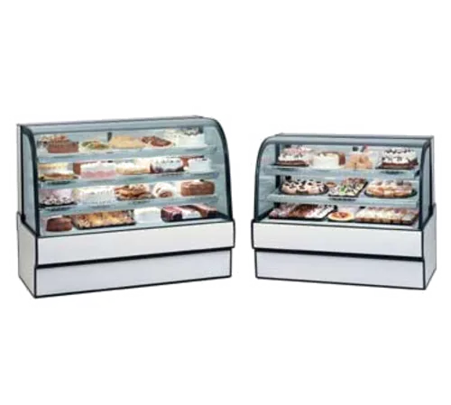 Federal Industries CGR3648 36'' Curved Glass Silver Refrigerated Bakery Display Case with 2 Shelves
