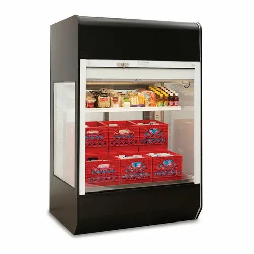 Federal Industries LMDM4878SC 49.70'' Black/White Vertical Air Curtain Open Display Merchandiser with 1 Shef