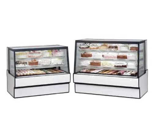 Federal Industries SGR3642 36'' Slanted Glass Silver Refrigerated Bakery Display Case with 2 Shelves