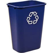 RJ Schinner FG295773BLUE-EA Rubbermaid Deskside Recycling Container Blue 39L / 41 Quart