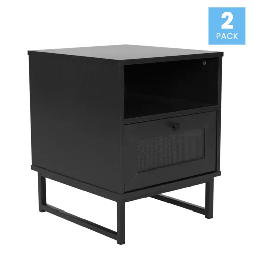 Flash Furniture Flash Furniture 2-EV-ST4043-ZZ-BLK-GG Malaki Nightstands or End Tables