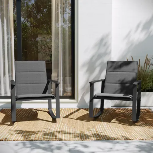 Flash Furniture Flash Furniture 2-FV-FSC-2315N-BLK-GG Rocking Chair