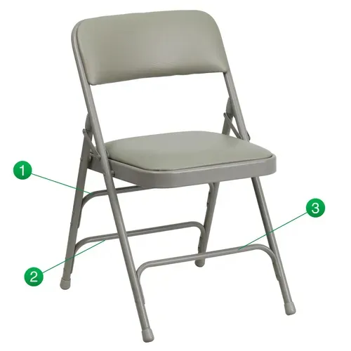 Flash Furniture 2-HA-MC309AV-GY-GG Hercules Series Folding Chair