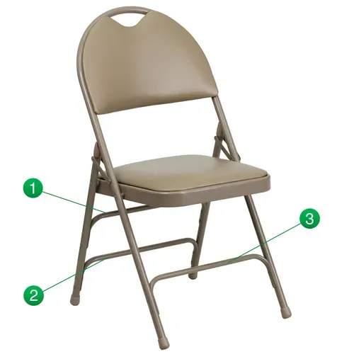 Flash Furniture 2-HA-MC705AV-3-BGE-GG Hercules Series Extra Large Ultra-Premium Folding