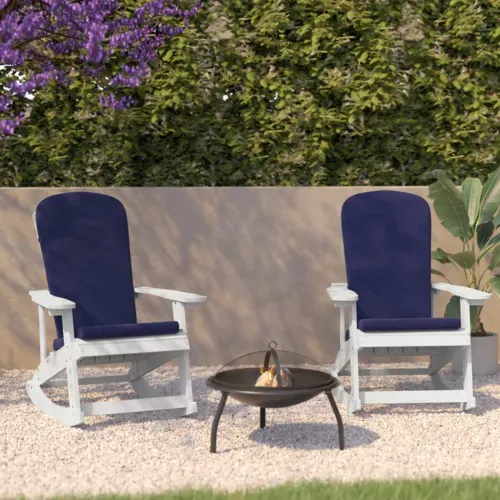 Flash Furniture 2-JJ-C14705-CSNBL-WH-GG Savannah Adirondack Rocking Chair
