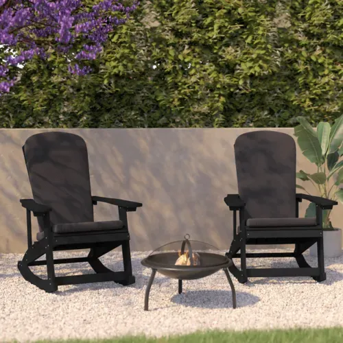 Flash Furniture 2-JJ-C14705-CSNGY-BK-GG Savannah Adirondack Rocking Chair