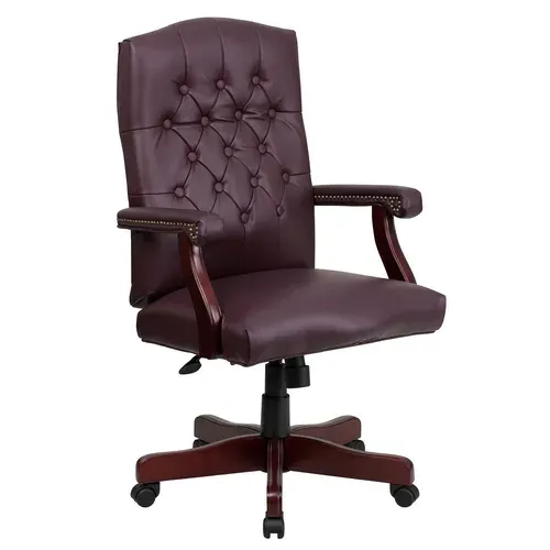 Flash Furniture 801L-LF0019-BY-LEA-GG Martha Washington Executive Swivel Office Chair
