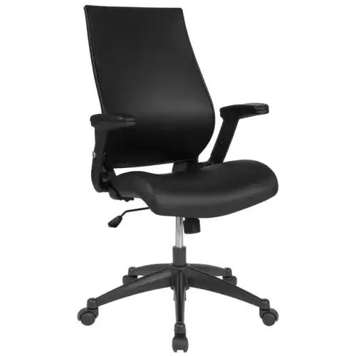 Flash Furniture BL-LB-8809-LEA-GG Waylon Swivel Office Chair