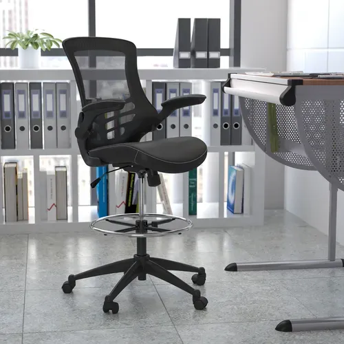 Flash Furniture BL-X-5M-D-BK-LEA-GG Chair, Swivel