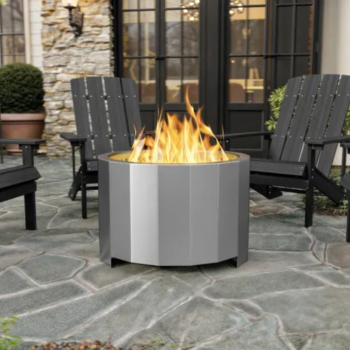 Flash Furniture Flash Furniture BLN-HY-B-2201FP-03-27-SS-GG Titus Fire Pit