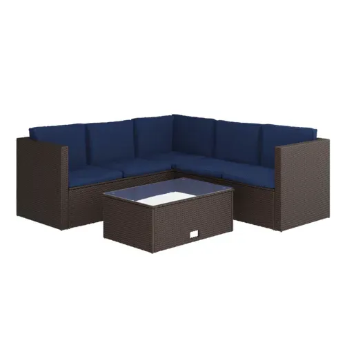 Flash Furniture Flash Furniture BN-WS404-NV-BR-GG L-Shaped Sectional Sofa