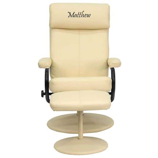 Flash Furniture BT-7863-CREAM-TXTEMB-GG Swivel Recliner Flash Furniture BT-7863-CREAM-TXTEMB-GG Swivel Recliner