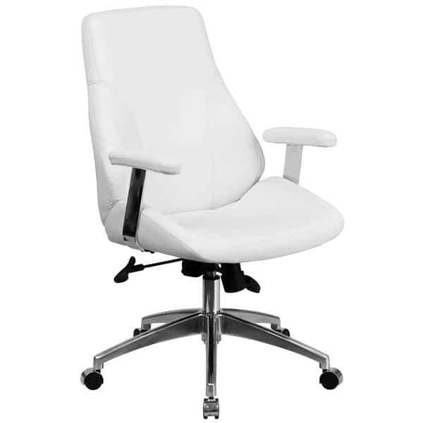 Flash Furniture BT-90068M-WH-GG Executive Swivel Office Chair