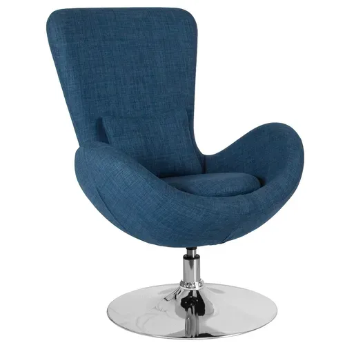 Flash Furniture CH-162430-BL-FAB-GG Egg Series Swivel Reception/Lounge/Side Chair
