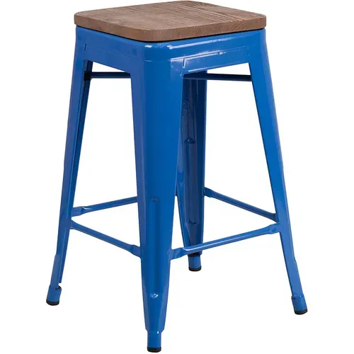 Flash Furniture CH-31320-24-BL-WD-GG Bar Stool