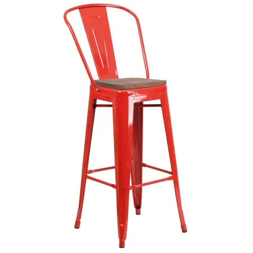 Flash Furniture CH-31320-30GB-RED-WD-GG Bar Stool