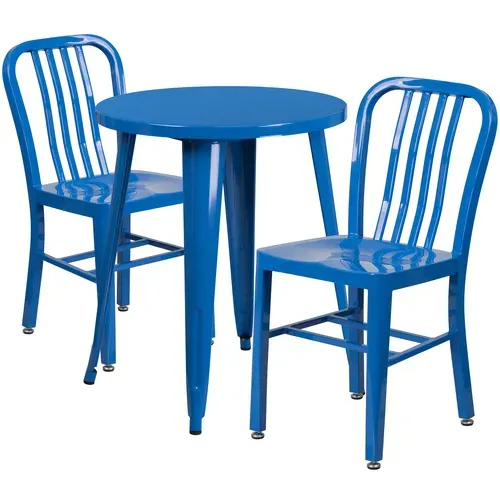 Flash Furniture CH-51080TH-2-18VRT-BL-GG Table and Chair Set