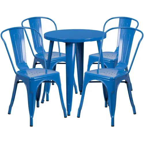 Flash Furniture CH-51080TH-4-18CAFE-BL-GG Table and Chair Set