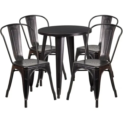 Flash Furniture CH-51080TH-4-18CAFE-BQ-GG Table and Chair Set