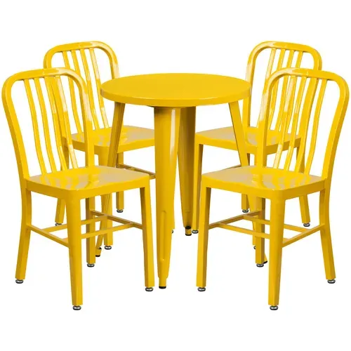 Flash Furniture CH-51080TH-4-18VRT-YL-GG Table and Chair Set