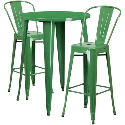 Flash Furniture CH-51090BH-2-30CAFE-GN-GG Table and Bar Stool Set