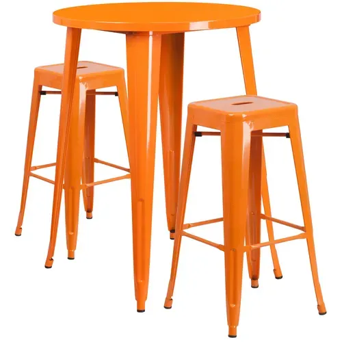 Flash Furniture CH-51090BH-2-30SQST-OR-GG Table and Bar Stool Set