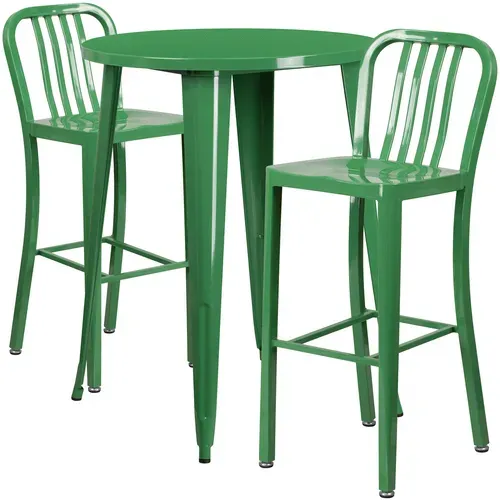Flash Furniture CH-51090BH-2-30VRT-GN-GG Table and Bar Stool Set