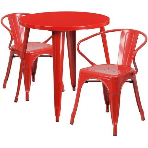 Flash Furniture CH-51090TH-2-18ARM-RED-GG Table and Chair Set