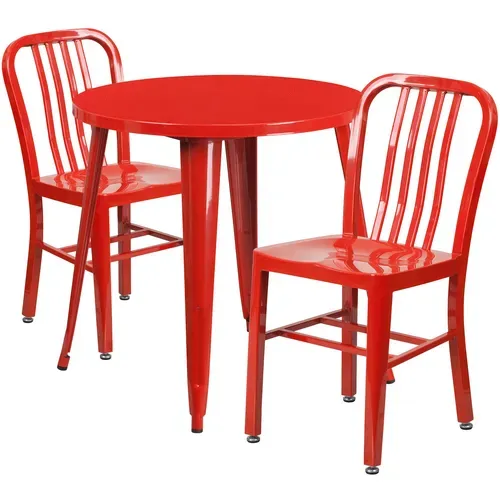 Flash Furniture CH-51090TH-2-18VRT-RED-GG Table and Chair Set